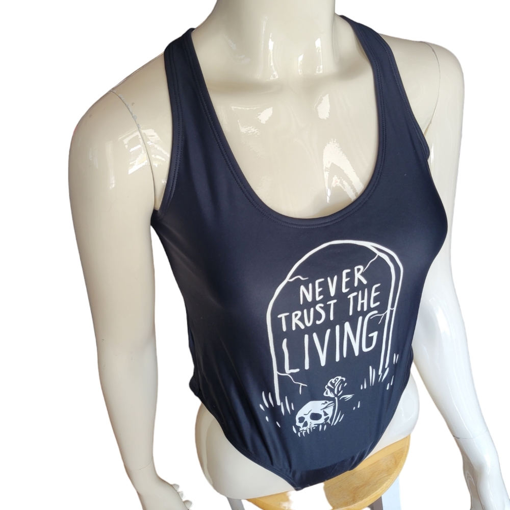 Blackcraft “Never Trust the Living” Bathing Suit Size Medium - Picture 2 of 5
